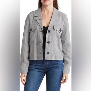 NWT Rag & Bone Jessie Cropped Shirt Jacket Navy Stripe S
